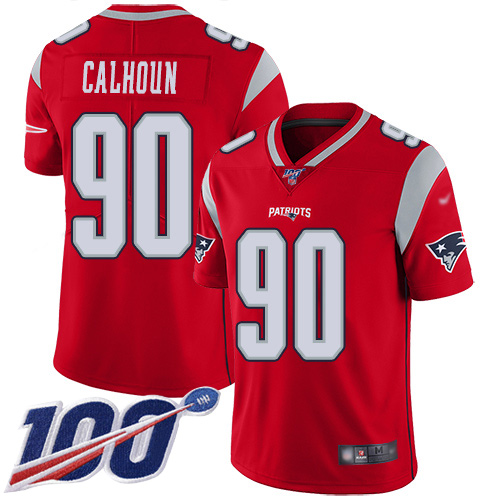 New England Patriots Football #90 100th Season Limited Red Men Shilique Calhoun NFL Jersey